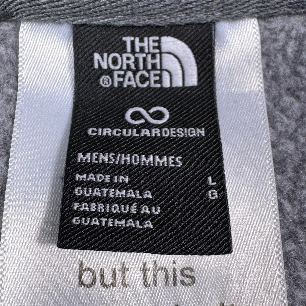 The North Face Mens Circular Design Logo Hoodie‎ Gray Pullover Sweatshirt Large
